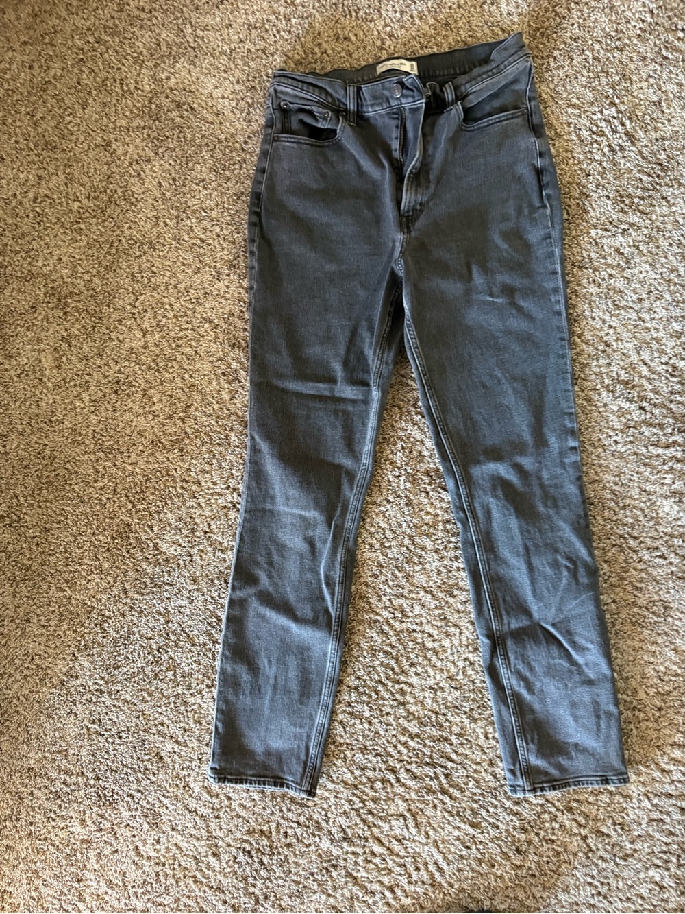 Abercrombie & Fitch Women's Skinny Jeans in Charcoal Gray - slim straight ultra